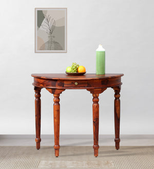 Abney Sheesham Wood Console Table In Honey Oak Finish