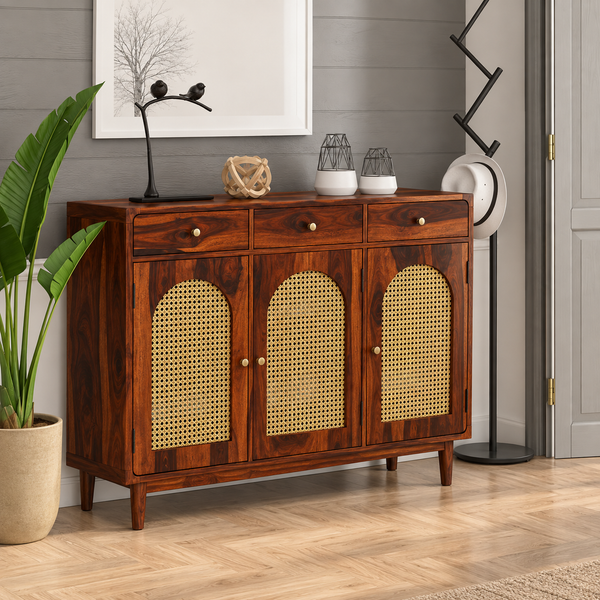 Flow Sheesham Wood  Shoerack In Provincial Teak Finish