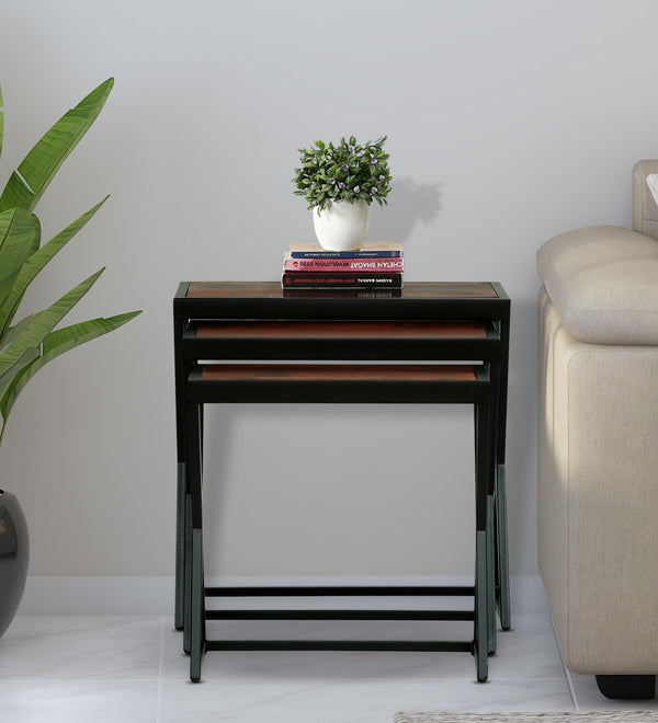 Nugent Sheesham Wood Nest Of Tables In Provincial Teak  Finish