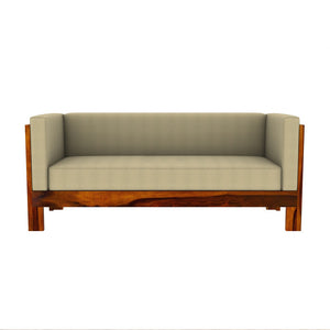 Prashiv 3+2 Seater Wooden Sofa (Creame Colour, Honey Finish)