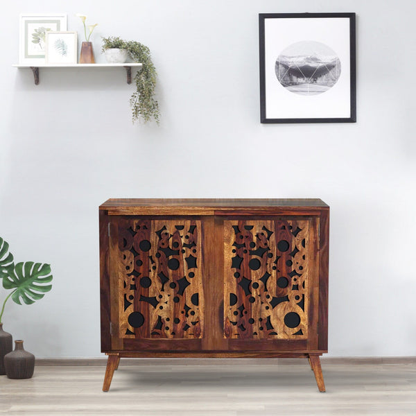 Lifty  Sheesham Wood Cabinet In Provincial Teak Finish