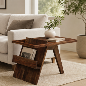 Mora Sheesham Wood End Table In Provincial Teak Finish By Woodsworth