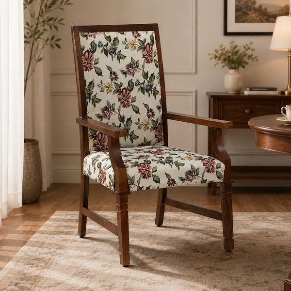 Brotton Sheesham Wood Arm Chair In Provincial Teak Finish
