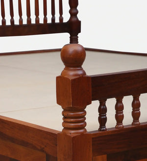 Nilaya Sheesham Wood Queen Size Bed In Honey Oak Finish With Box Storage (60 - 78 inch Mattress Size)