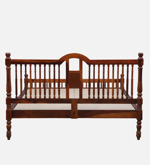 Nilaya Sheesham Wood Queen Size Bed In Honey Oak Finish (60 - 78 inch Mattress Size)