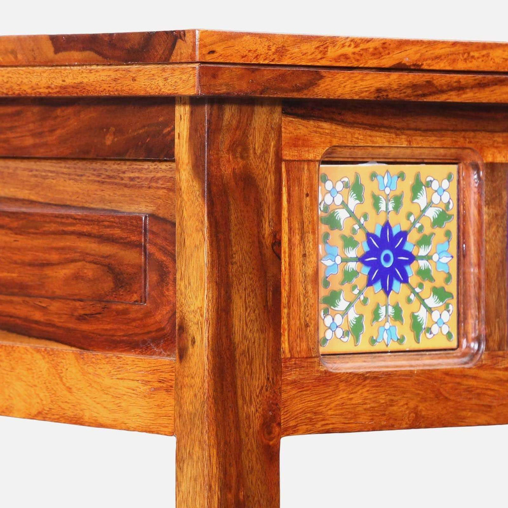 Rangrez Sheesham Wood Book Shelf In Honey Oak Finish