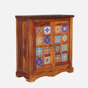 Rangrez Sheesham Wood Cabinet In Honey Oak Finish