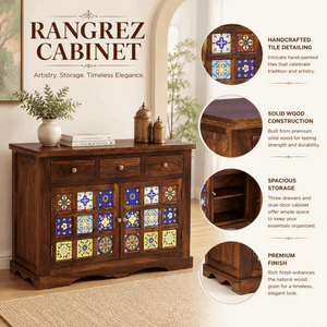 Rangrez Sheesham Wood Sideboard In Provincial Teak