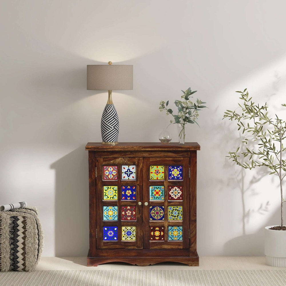 Rangrez Sheesham Wood Cabinet In Provincial Teak Finish