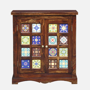 Rangrez Sheesham Wood Cabinet In Provincial Teak Finish