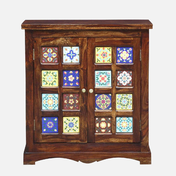 Rangrez Sheesham Wood Cabinet In Provincial Teak Finish