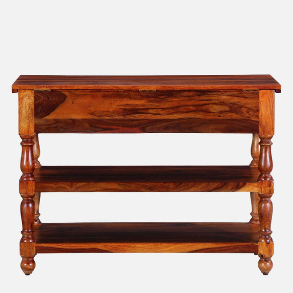 Rangrez Sheesham Wood Console Table In Honey Oak Finish