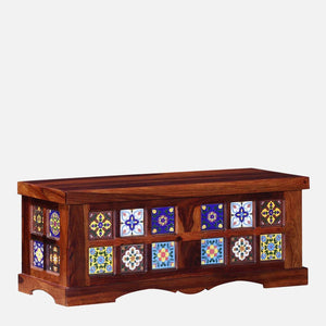 Rangrez Sheesham Wood Trunk in Honey Oak Finish