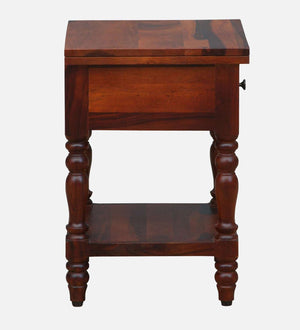 Nilaya Sheesham Wood Bedside Table In Honey Oak Finish With Drawer