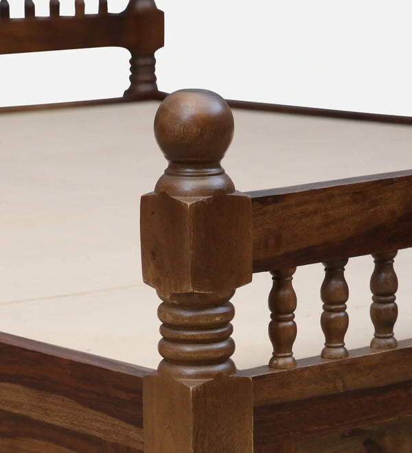 Nilaya Sheesham Wood Queen Size Bed In Provincial Teak Finish With Box Storage (60 - 78 inch Mattress Size)