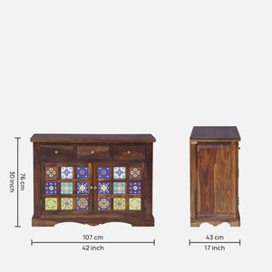 Rangrez Sheesham Wood Sideboard In Provincial Teak