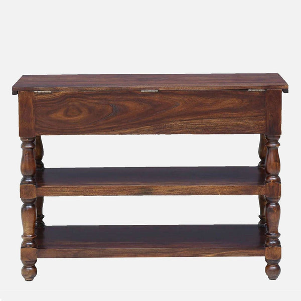 Rangrez Sheesham Wood Console Table In Provincial Teak Finish