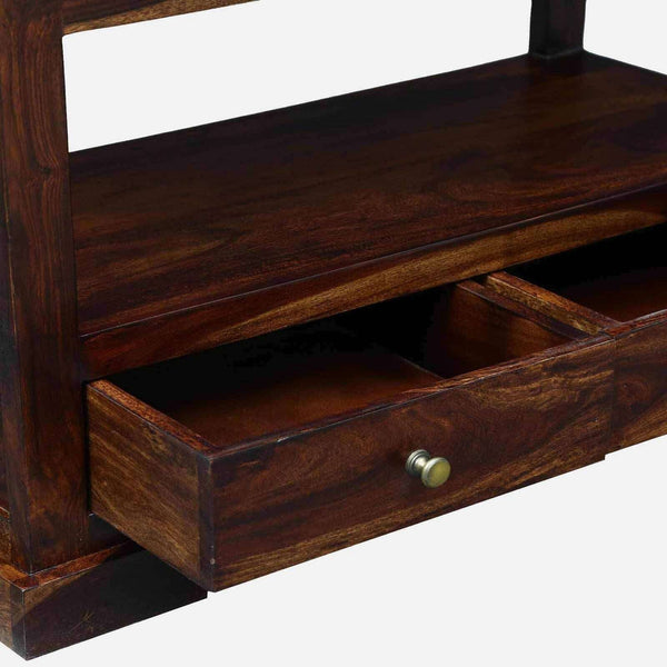 Rangrez Sheesham Wood Book Shelf In Provincial Teak Finish