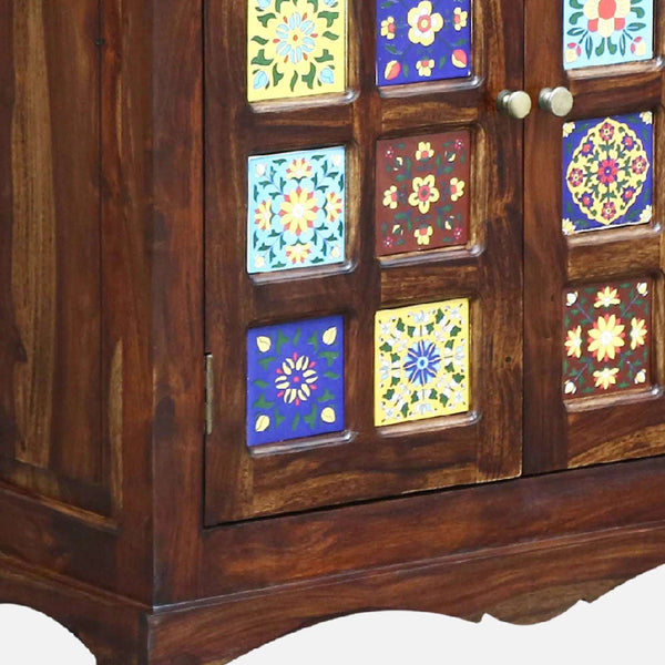 Rangrez Sheesham Wood Cabinet In Provincial Teak Finish
