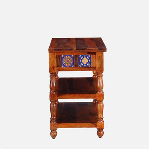 Rangrez Sheesham Wood Console Table In Honey Oak Finish