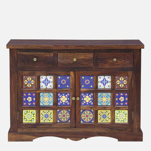 Rangrez Sheesham Wood Sideboard In Provincial Teak