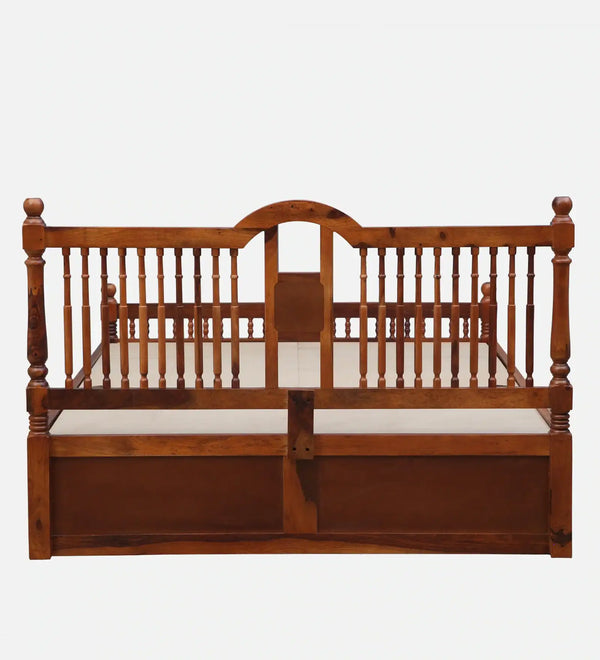 Nilaya Sheesham Wood Queen Size Bed In Honey Oak Finish With Box Storage (60 - 78 inch Mattress Size)