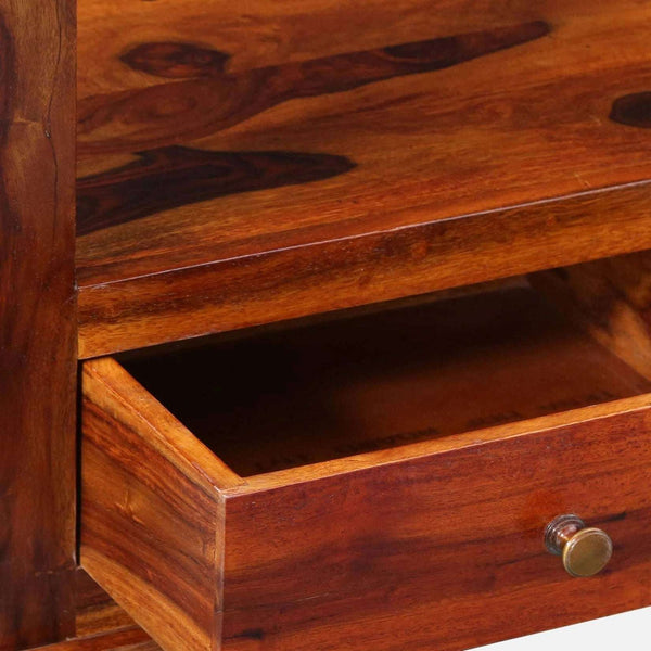 Rangrez Sheesham Wood Book Shelf In Honey Oak Finish