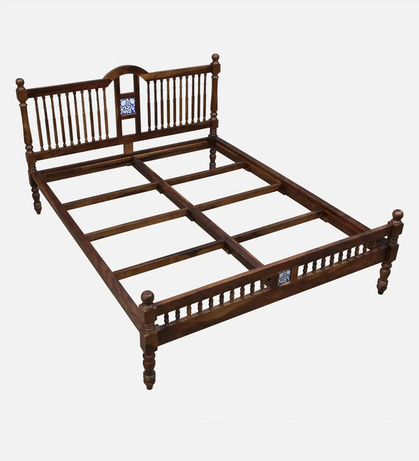 Nilaya Sheesham Wood Queen Size Bed In Provincial teak Finish (60 - 78 inch Mattress Size)