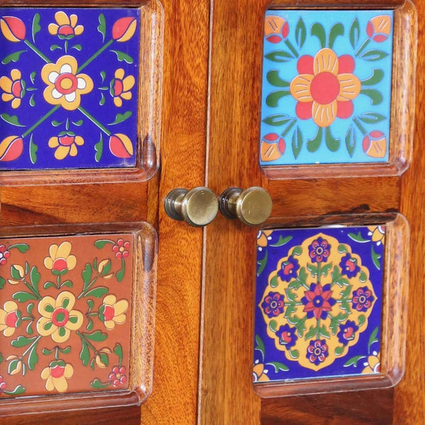 Rangrez Sheesham Wood Cabinet In Honey Oak Finish