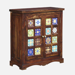 Rangrez Sheesham Wood Cabinet In Provincial Teak Finish