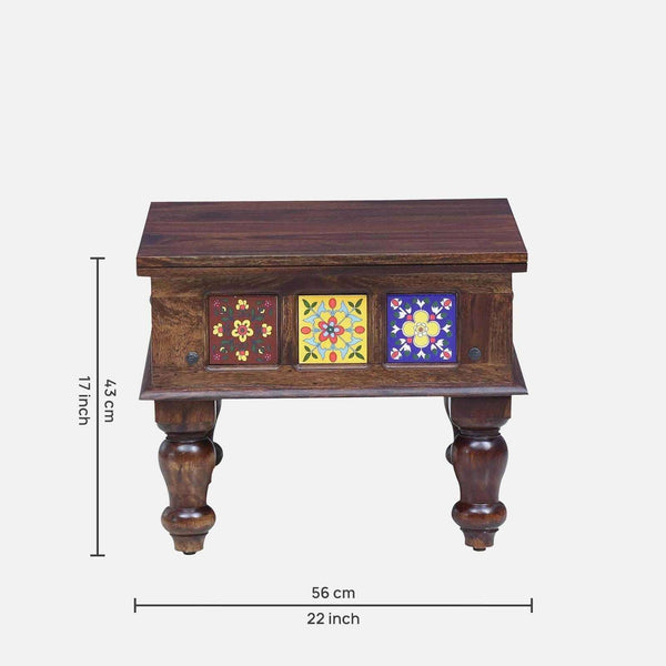 Rangrez Sheesham Wood Coffee Table In Provincial Teak Finish