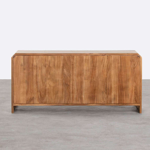 Riverhedge Solid Acacia wood Sideboard with 6 Drawers in Natural Finish