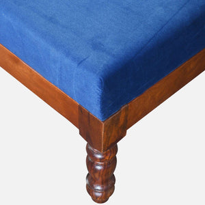 Nilaya Sheesham Wood Nesting Coffee Table Set in Honey Oak Finish With Cushioned Stools