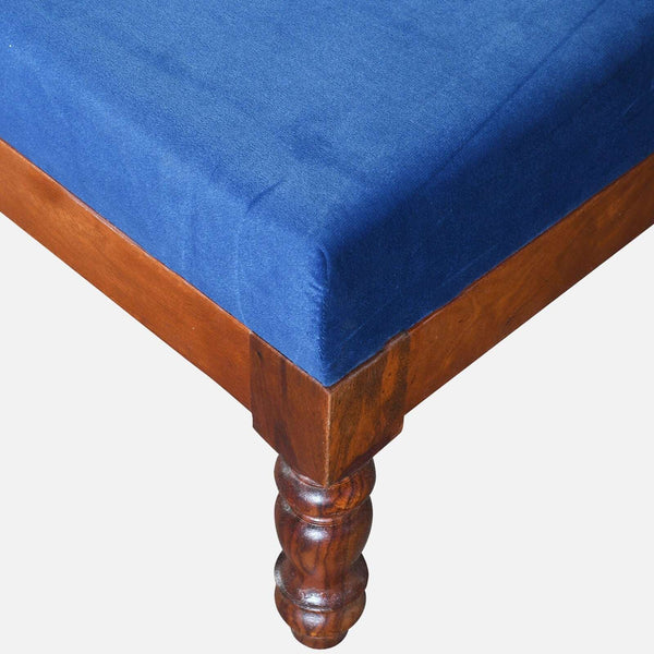 Nilaya Sheesham Wood Nesting Coffee Table Set in Honey Oak Finish With Cushioned Stools