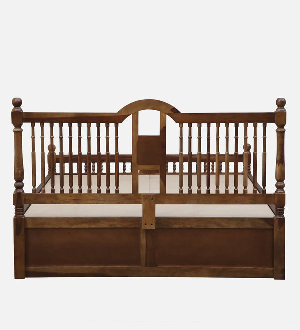 Nilaya Sheesham Wood Queen Size Bed In Provincial Teak Finish With Box Storage (60 - 78 inch Mattress Size)