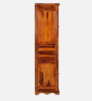 Rangrez Sheesham Wood Bar Cabinet In Honey Oak Finish