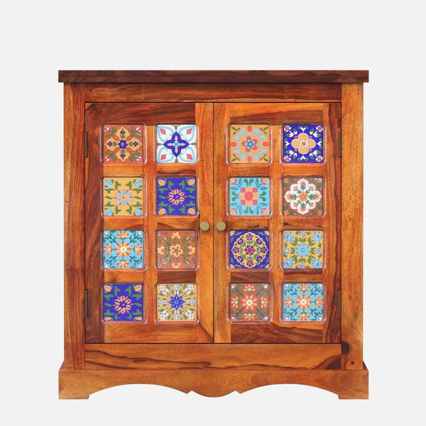 Rangrez Sheesham Wood Cabinet In Honey Oak Finish