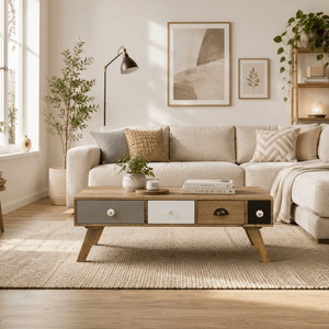 Herman Solid Wood Coffee Table In Natural Finish By Bohemiana