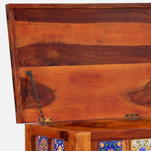 Rangrez Sheesham Wood Console Table In Honey Oak Finish