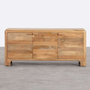 Wiemar Solid Mango Wood Sideboard with 3 Door in Natural Finish