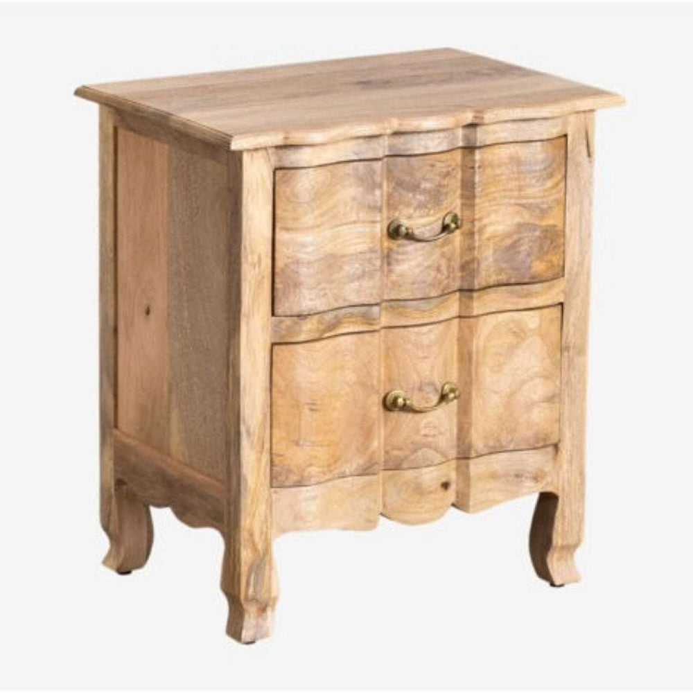 Bespoke Solid wood 2 Drawer bedside in Natural Finish