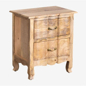 Bespoke Solid wood 2 Drawer bedside in Natural Finish
