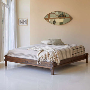 Quinlynn Solid wood Queen Size Bed in Provincial Teak Finish (Matrress Size 60-78 inches )