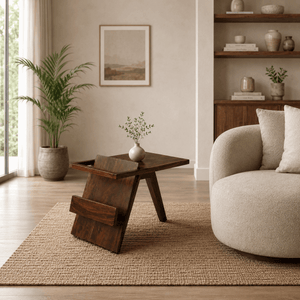 Mora Sheesham Wood End Table In Provincial Teak Finish By Woodsworth