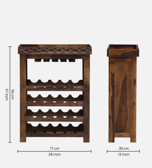 Anhandler Sheesham Wood Bar Cabinet In Provincial Teak Finish By Mudramark