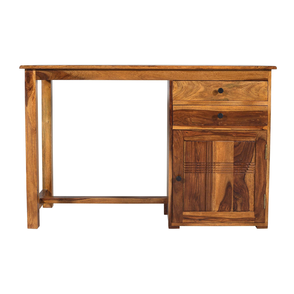 lina Sheesham Wood Study Table in Teak Finish
