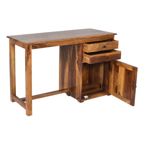 lina Sheesham Wood Study Table in Teak Finish