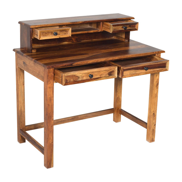 Lili Sheesham Wood Study Table in Teak Finish
