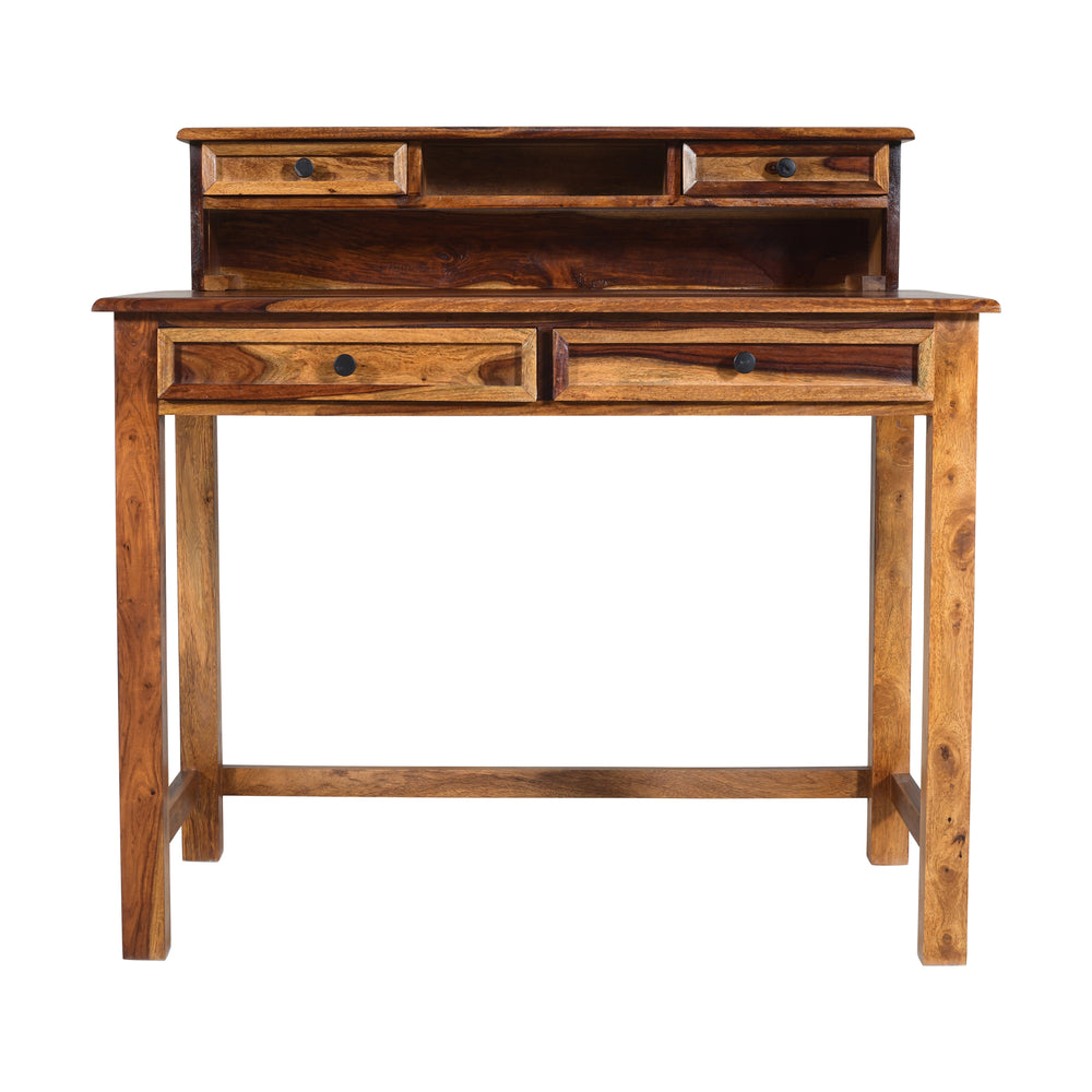 Lili Sheesham Wood Study Table in Teak Finish