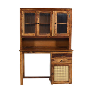 Peo Sheesham Wood Study Table in Teak Finish